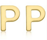 9K YG MINI INITIAL 'P' STUD E/R